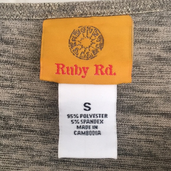 Ruby Rd. Women’s Top S Gold Uneven Length Party Special Occasion Blouse NWOT - Picture 4 of 10